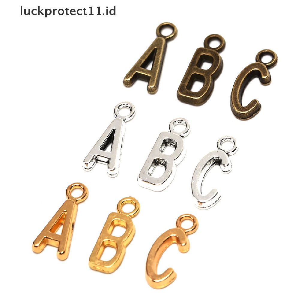 /Fashion Hot// Fashion// Silver/Gold 26 Pcs Alfabet A-Z Liontin Huruf Temuan Perhiasan DIY Ch.