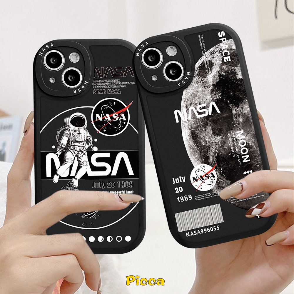 Case NASA Merk Trendy OPPO A5s A15 A16 A1K A17 A55 A12 A96 A92 A16K A54 A31 A77 A7 A9 A53 A36 A57 A74 A94 A16EA15s A76 A77s A5 A95 A3S Reno 7Z 5Z 85f 6 4 Astronot Sarung Soft Cover