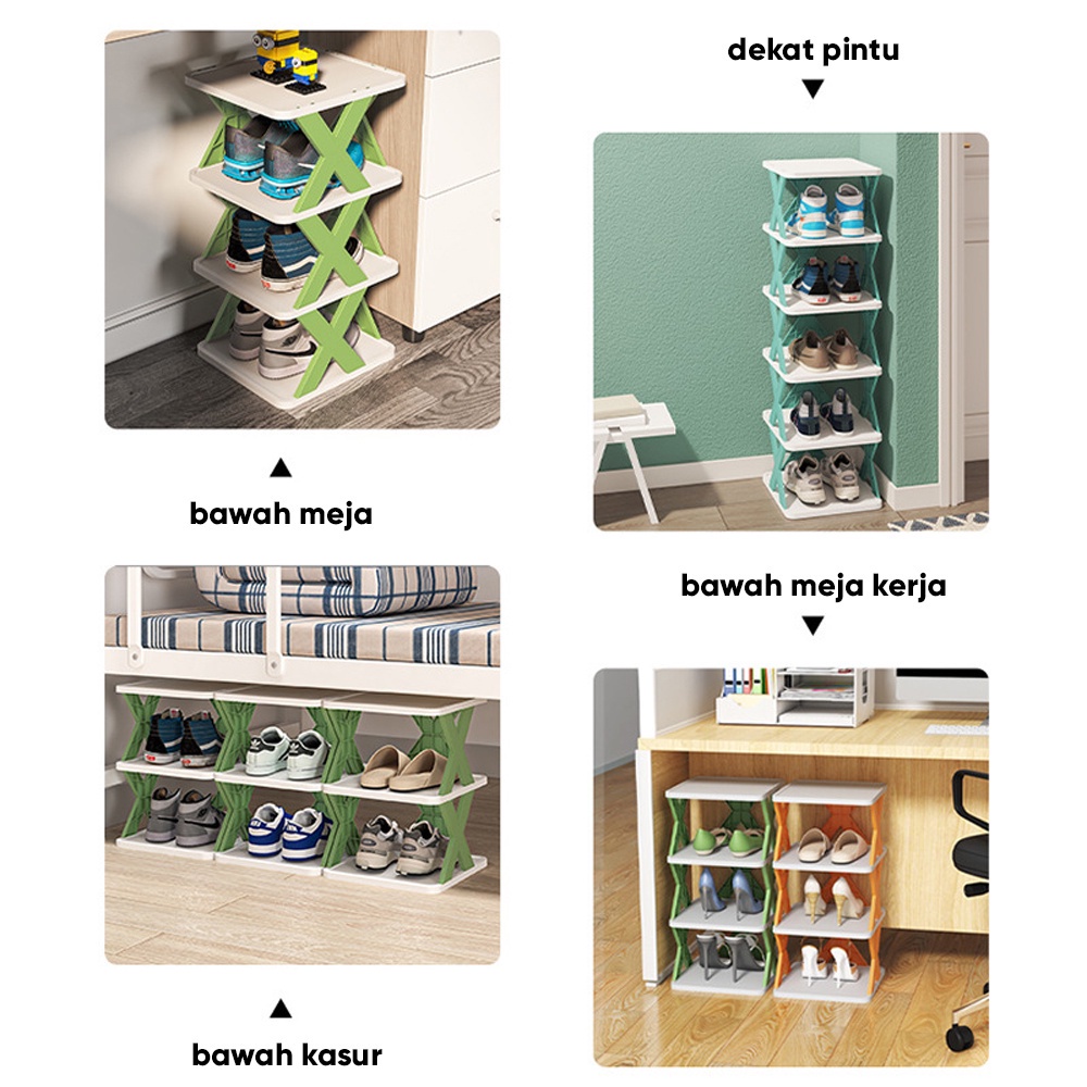 JM RAK SEPATU TINGKAT SERBAGUNA / TEMPAT SEPATU SANDAL SUSUN RAKIT / RAK TEMPAT SANDAL SEPATU / RAK MEJA SUSUN / SHOE RACK BOX SHOES / KOTAK SEPATU