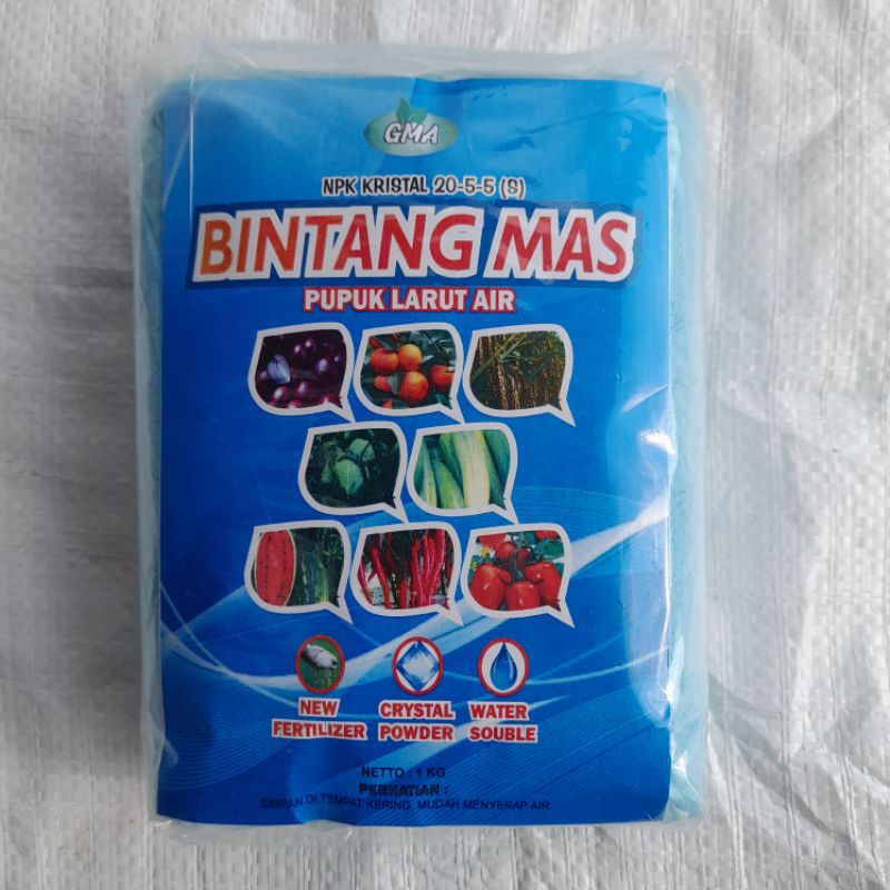 PUPUK NPK DAUN KRISTAL POWDER 20-5-5(S) BINTANG MAS DAUN / NPK DAUN / NPK KRISTAL POWDER DAUN / 100%