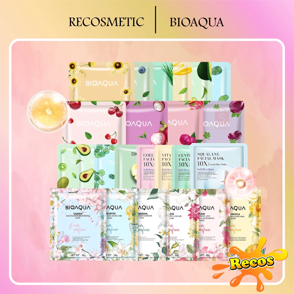 BIOAQUA Peach Extract Sheet Mask Natural Skin Care Sheet Mask Mencerahkan Dan Melembabkan Wajah