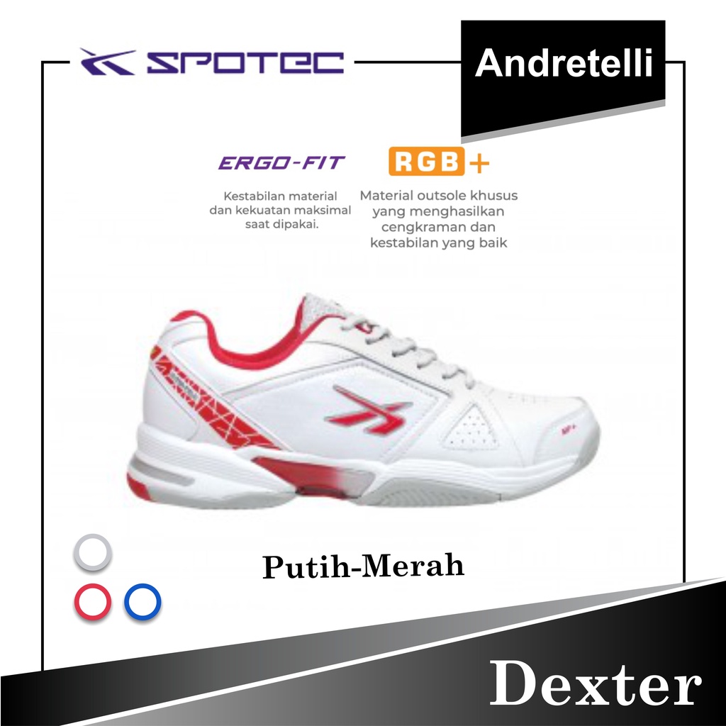 SPOTEC DEXTER Sepatu Tennis PUTIH / MERAH