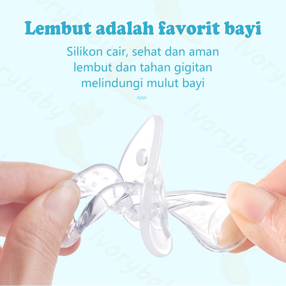 Ivorybaby Dot bayi bulat/datar silikon Empeng bayi Kompeng bayi BPA free Baby pacifier