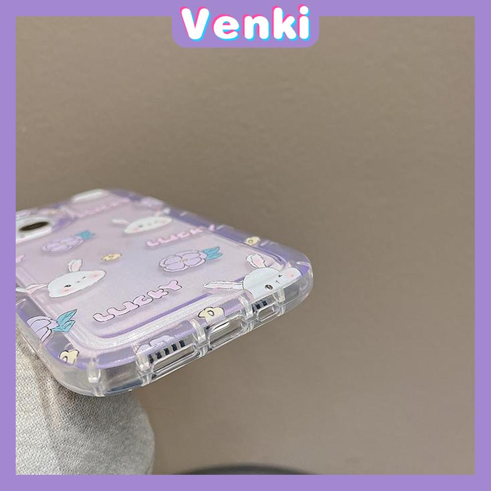 Case For iPhone 14 Pro Max TPU Soft Jelly Airbag Clear Case Cute Lucky Bunny Case Camera Protection Shockproof For iPhone 14 13 12 11 Plus Pro Max 7 Plus X XR