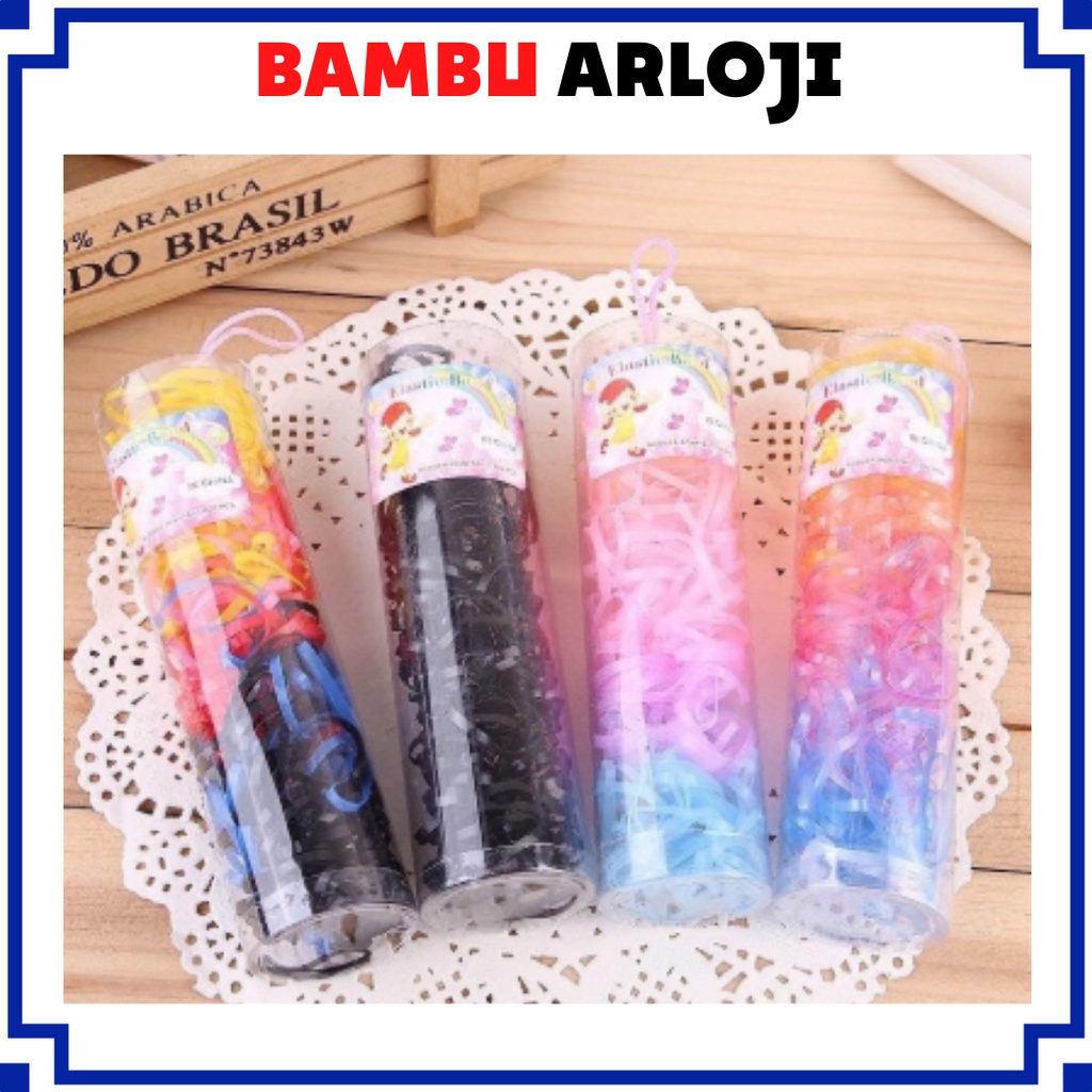 BAJ Karet Ikat Rambut Karet Jepang Tabung POLOS GELANG KUNCIRAN HEADBAND BAHAN KARET WARNA WARNI MURAH RUBBER IR019