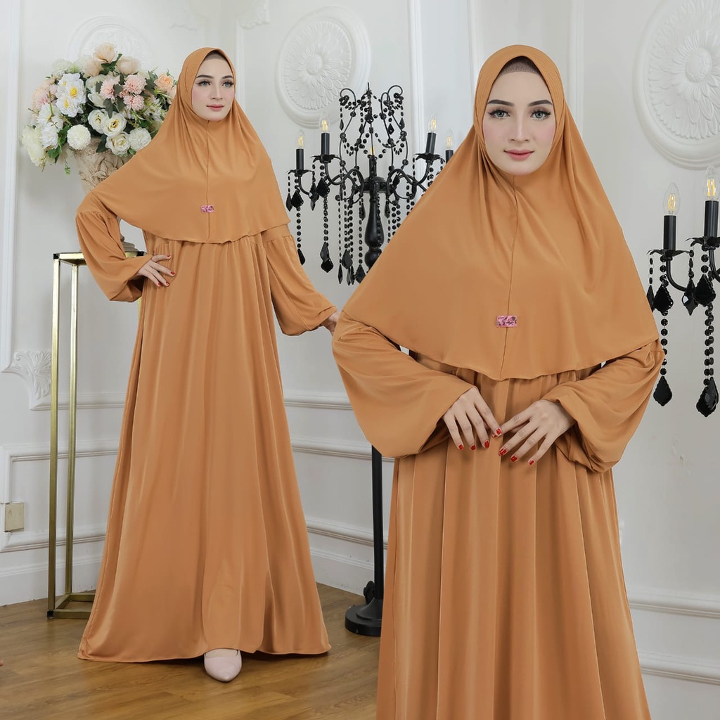 (KJI) GAMIS ULFA ONE SET HIJAB DRESS WANITA JERSEY PREMIUM