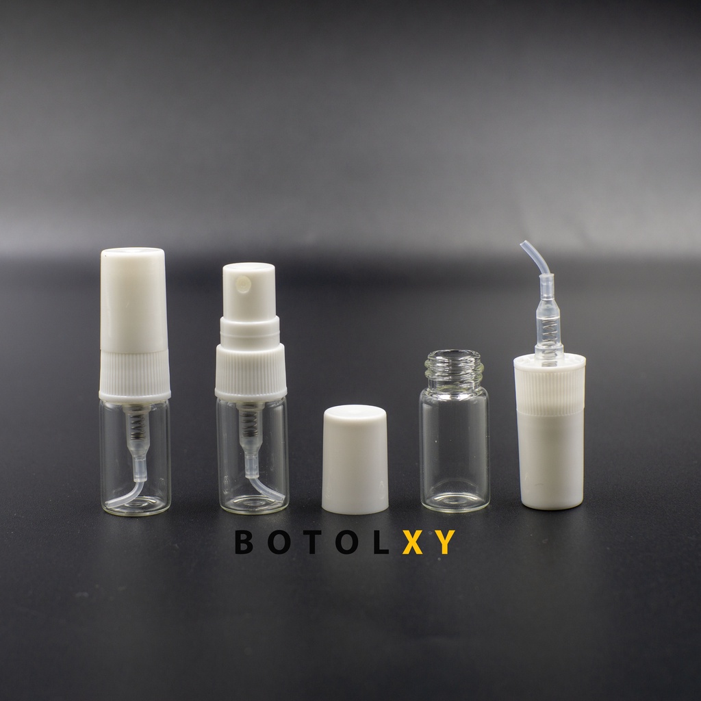 Botol Spray Kaca 2ml Refill Parfum Vial Travel Size Decant TUTUP PUTIH