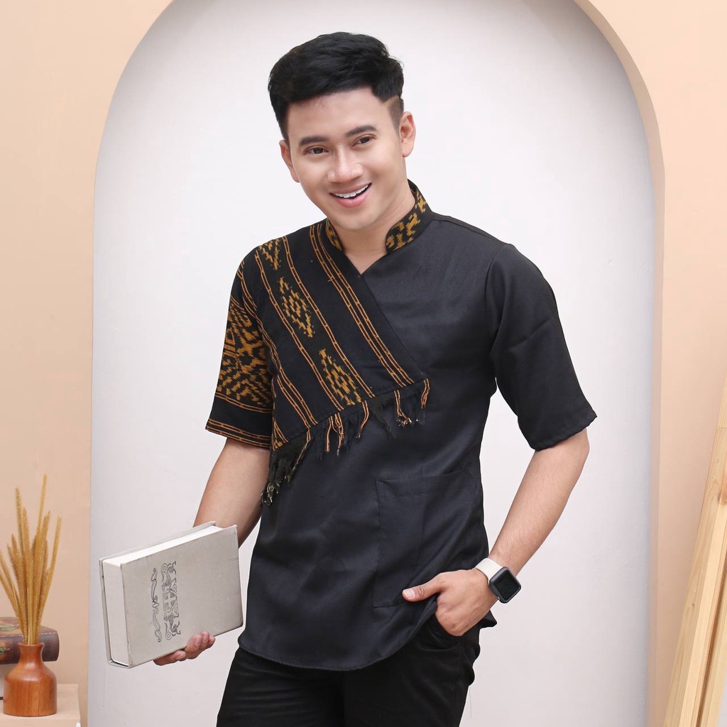 BLACK GOLD DRESS &amp; KIMONO PRIA DEBBY STORE COUPLE TENUN