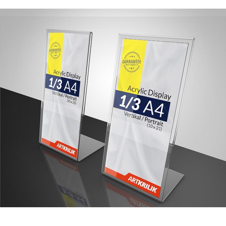 [C(8)Y ➸] STAND QRIS CODE GOFOOD GOPAY | TEMPAT BROSUR UKURAN 10 x 21 cm Potrait L SATU SISI-proses 