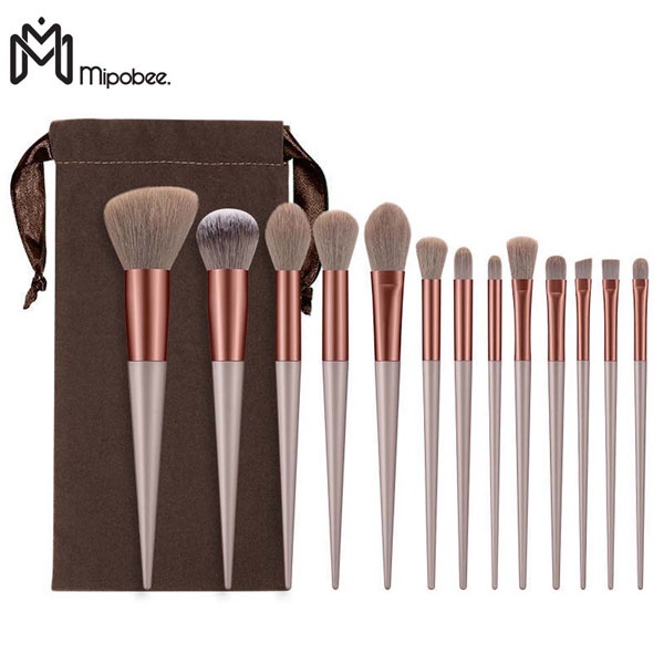 Mipobee 13Pcs Set Kuas Makeup Super Soft Brush Powder Eye Shadow