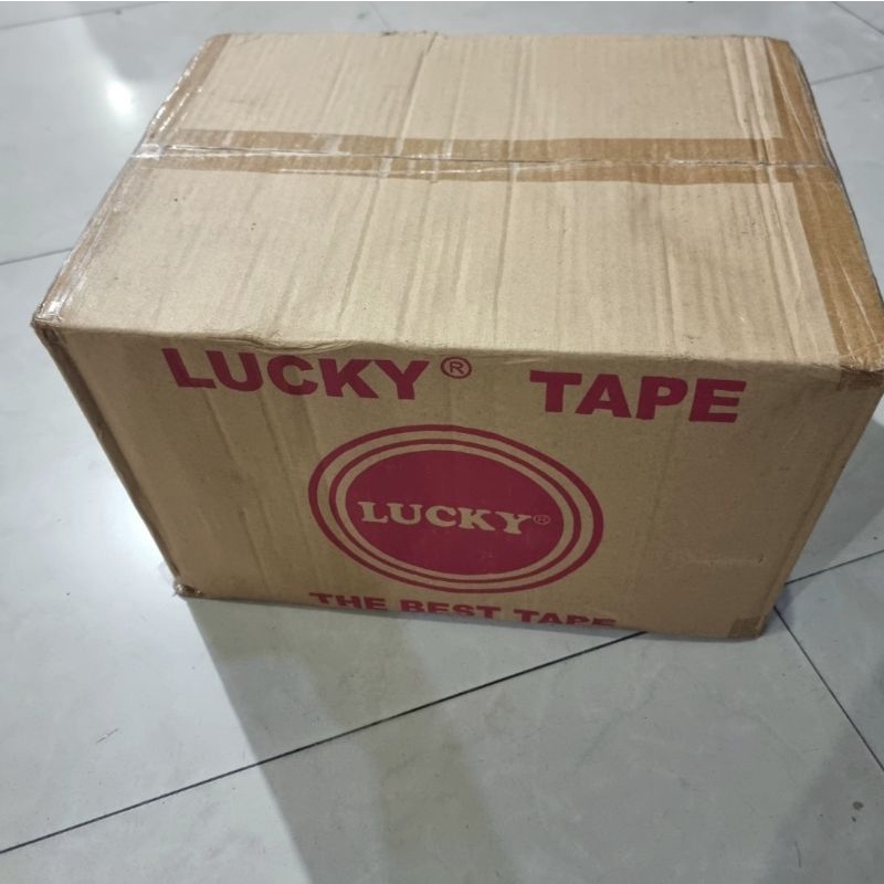 Lakban Bening 2 inch 45 mm 90 yard Per Dus (72 cones) Lucky Tape