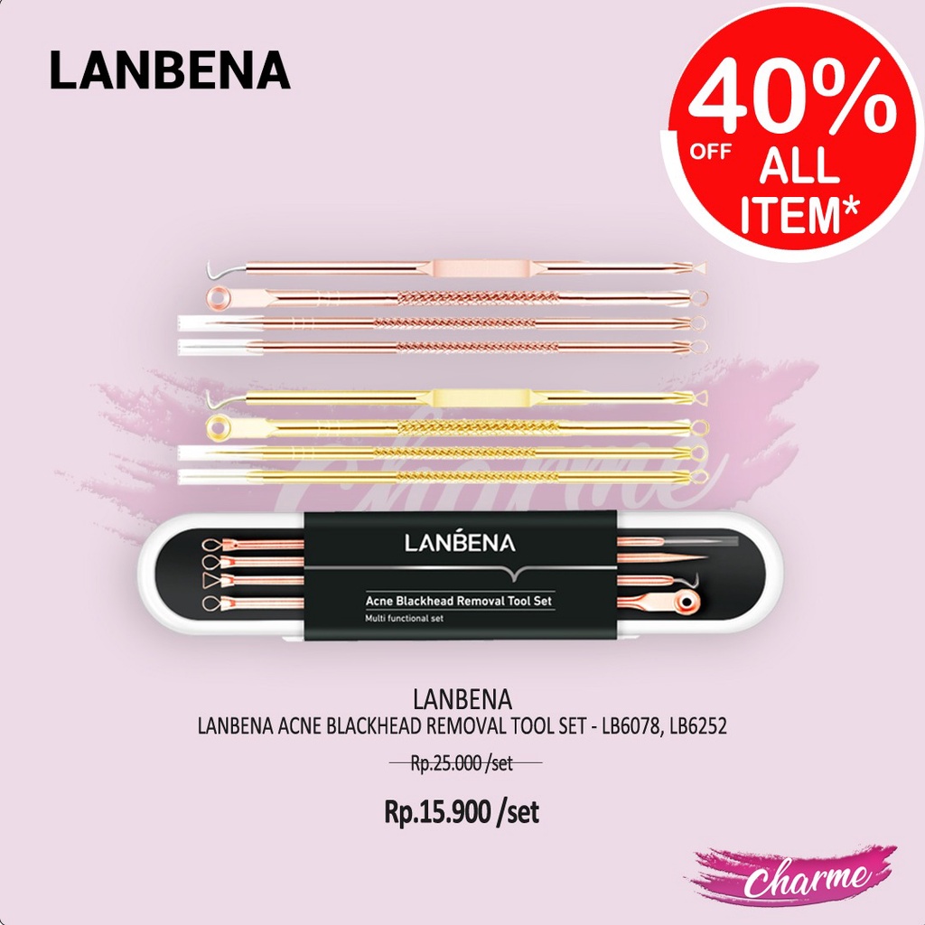 (READY &amp; ORI) LANBENA Acne Blackhead Removal Tool Set LB6078 - PINK