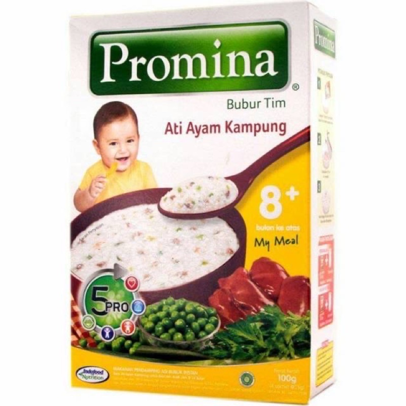 PROMINA BUBUR TIM 8+ 100gr/ PROMINA BUBUR TIM DAGING BROKOLI  100gr / PROMINA TIM ATI AYAM KAMPUNG 100gr / PROMINA AYAM KAMPUNG TOMAT WORTEL 100gr / PROMINA COKELAT AVOCADO 100gr