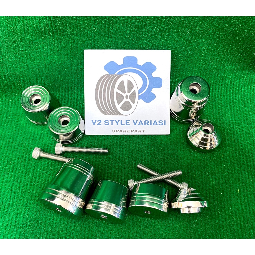 JALU BANDUL STANG CROME FULL BESI 2PCS MODEL BESAR SUDAH PLUS BAUT PCX NMAX-PCX-MIO-BEAT-VARIO-VIXION-AEROX-FINO DLL SEPASANG UNIVERSAL