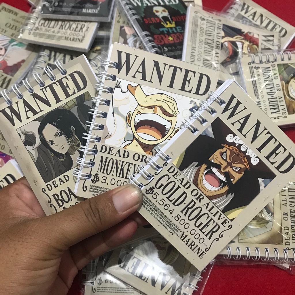

notes buku bloknote mini one piece wanted murah meriah ukuran A7(7,5x10,5cm) limited