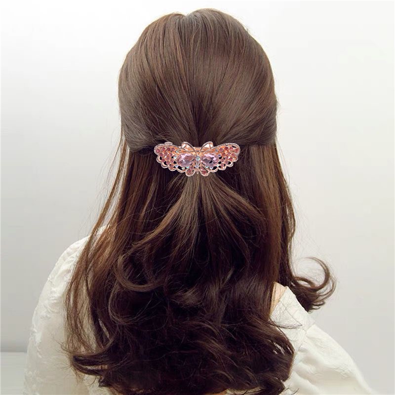 Fashion Wanita Perhiasan Kristal Kupu-Kupu Jepit Rambut Gadis