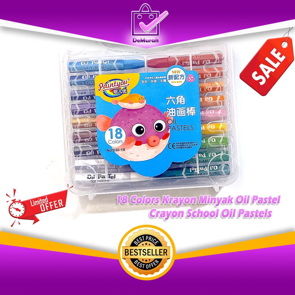 

18 Colors Krayon Minyak Oil Pastel Crayon School Oil Pastels 0861