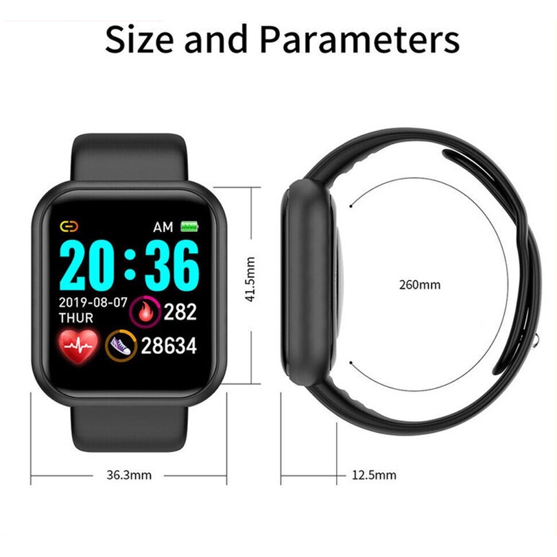 Bluetooth Y68 SmartWatch Heart Rate Fitness Tracker