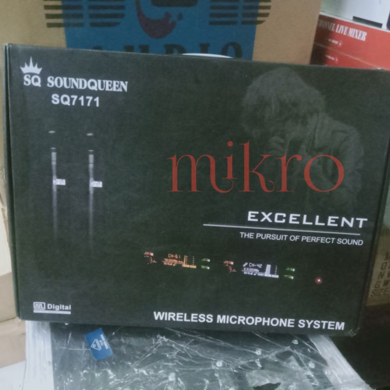 Mic Wireless SOUNDQUEEN SQ 7171 EXCELLENT UHF DIGITAL ORIGINAL GARANSI RESMI