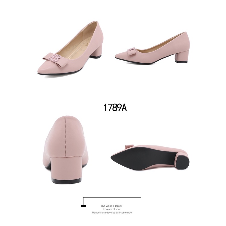 BO B-Logo Bow Block Heel Pumps 1789A