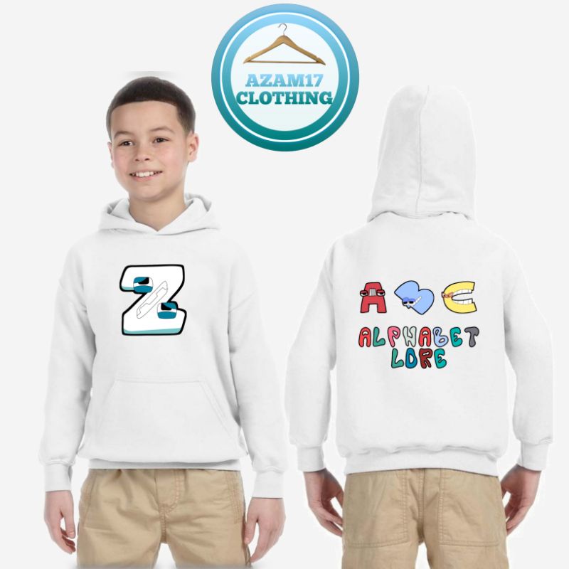 Hoodie Sweater Jaket Anak Alphabet Lore A B C D E F G H I J K L M N Bisa Request Huruf Keren Bagus L