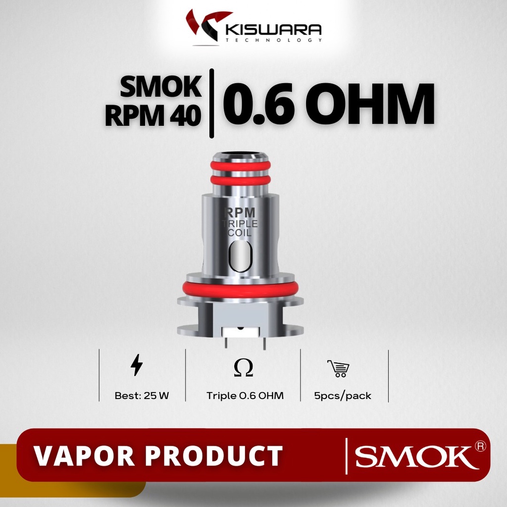 SMOK RPM 40 Triple 0.6 Ohm PACK 5 PCS KiswaraBandung