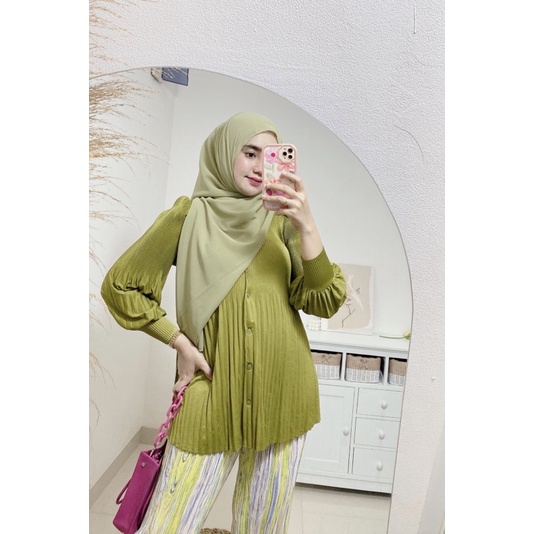 Shirin pleats blouse / blouse plisket / kemeja dan atasan plisket