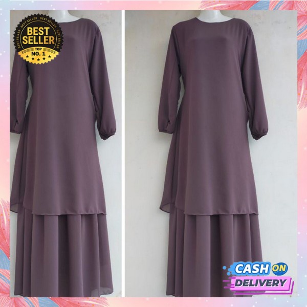 Gmis Muslimah Polos Baju Lebaran Muslim Wanita Dress Syari Murah Baju Ghamis Import Gsmis Kondangan 