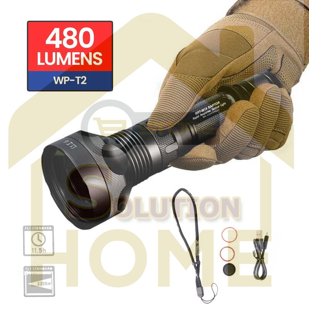 HSS - JETBeam Senter Laser LED Raptor Flashlight WP-T2 480 Lumens - RRT-M1X - Home Store Solution