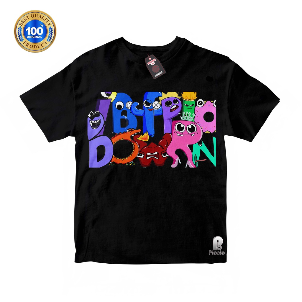 BAJU ANAK KAOS ATASAN ANAK ALPHABET LORE X RAINBOW FRIENDS Unisex Bahan COTTUN (FREE NAMA)