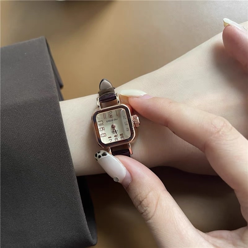 KOOLEY Jam tangan wanita KY-HA vintage gaya analog Import Korea