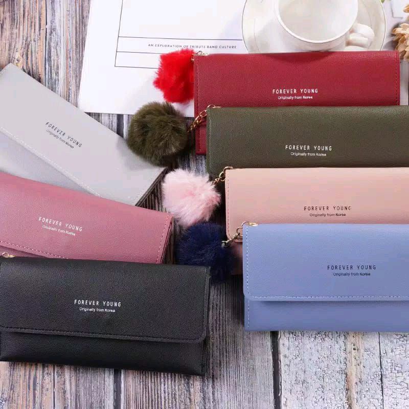 Dompet Panjang Pompom//Dompet Panjang Wanita//Dompet Panjang Import//Dompet Pompom Import//Dompet Pa