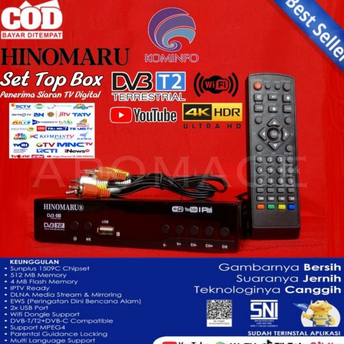 SET TOP BOX TV DIGITAL STB DVB T2 HINOMARU RECEIVER ANTENA TV YOUTUBE