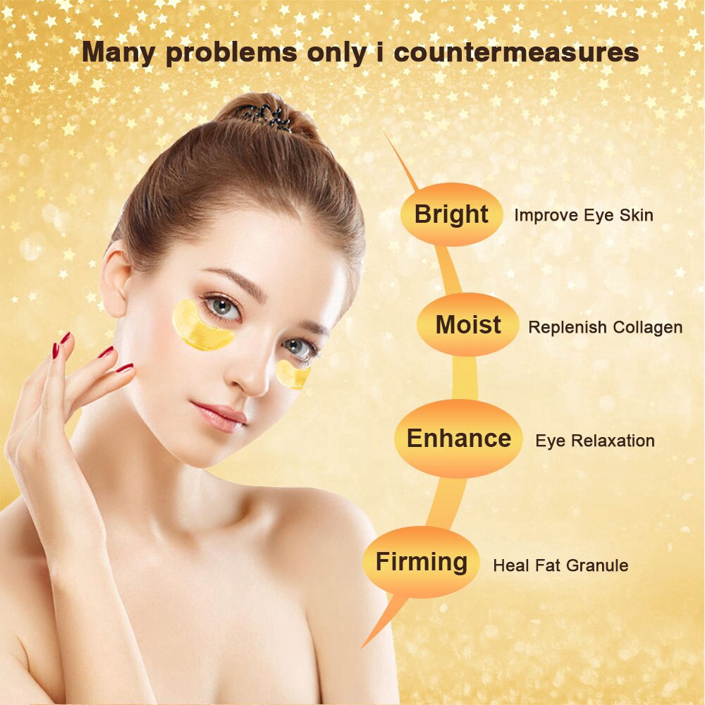 24K Eye Mask Collagen Eye Patch Masker Mata Gel Bawah Mata Perawatan Pereda Kelelahan