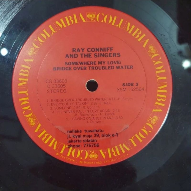 Vinyl Piringan Hitam 12 inch Ray Conniff And The Singers-Bridge Over