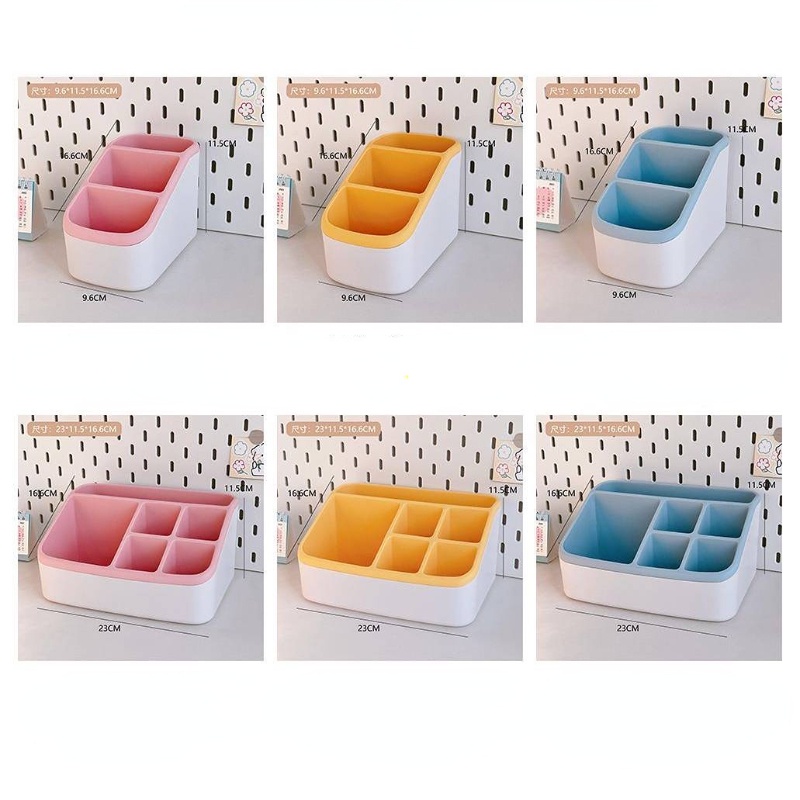 3/6 Grids Kotak Penyimpanan Multifungsi Larga Capacity INS Macaron Color Makeup Organizer Desktop Kotak Penyimpanan Plastik Penyimpanan Rumah