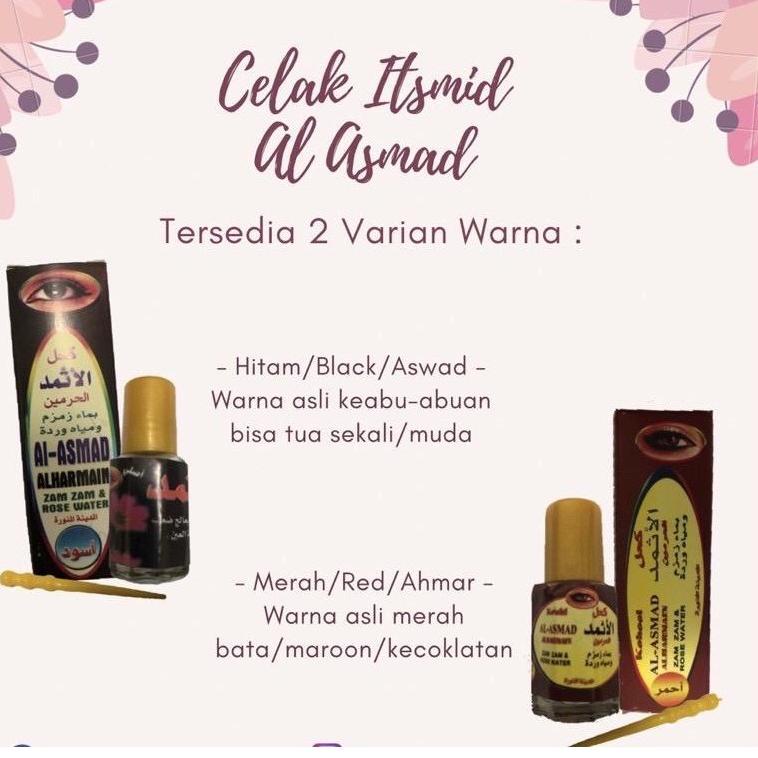(O-U6U-㊛) Grosir Celak Itsmid Al Asmad Saudi Plus Air Zam Zam Original Hitam Dan Merah/ Celak Bubuk/