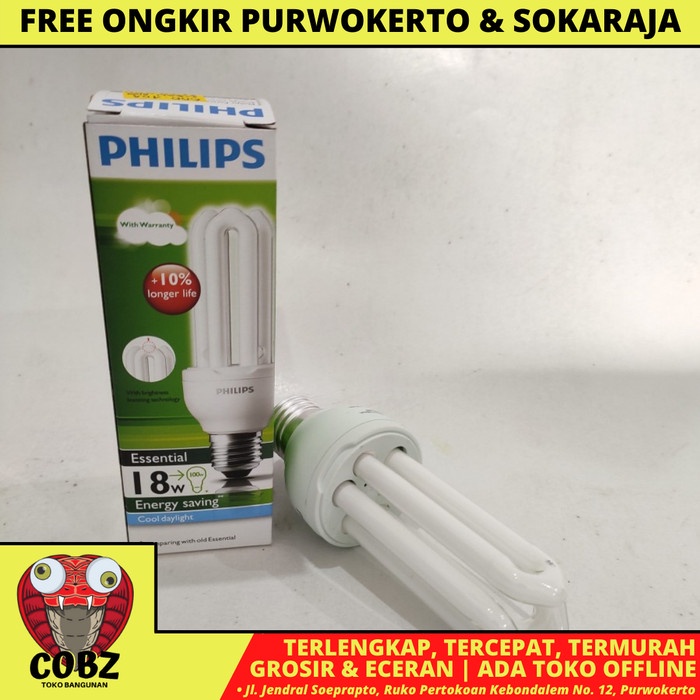 18 WATT / PHILIPS LAMPU JARI ESSENTIAL ENERGY SAVING HEMAT ENERGI