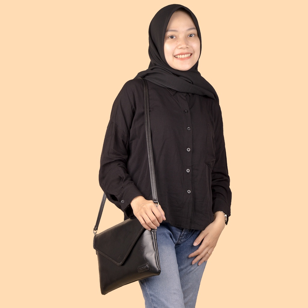 Erin Tas Selempang Wanita Kulit Asli Sling Bag Leather Lecari