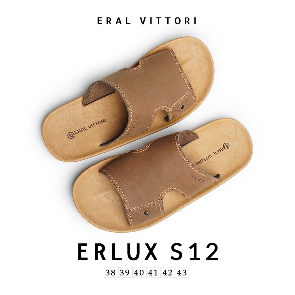 Eral Vittori - Erlux S12 Sandal Kulit Kasual Harian Pria