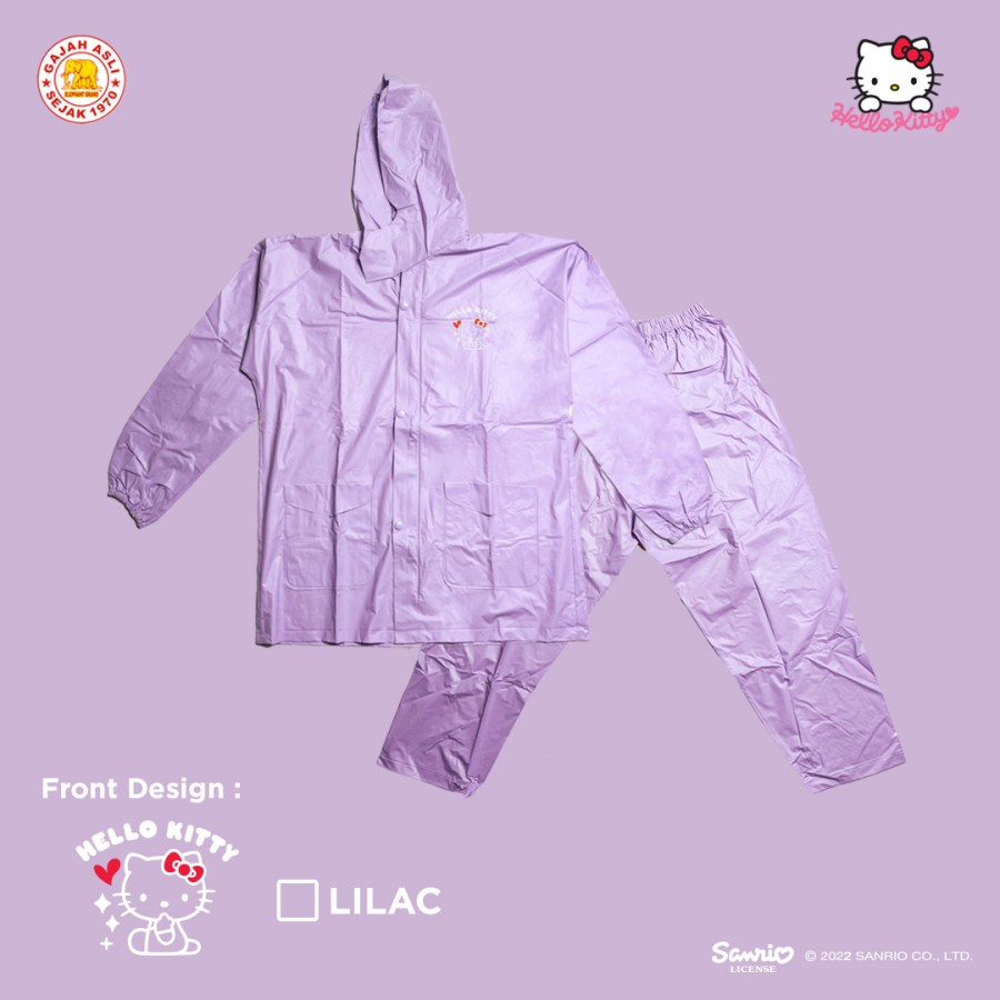 Jas Hujan Hello Kitty Jaket Celana Dewasa Elephant Brand Lucu