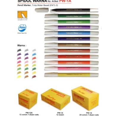 

☸ SPIDOL SNOWMAN 12 WARNA / 1 WARNA LUSINAN HITAM BIRU MERAH KUNING HIJAU ㅌ