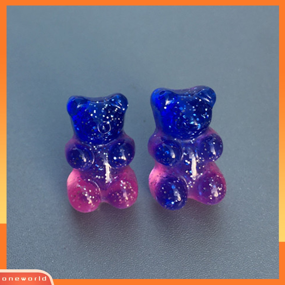 [WONE] Fashion Wanita Permen Warna Kartun Gummy Bear Ear Stud Earrings Perhiasan Hadiah