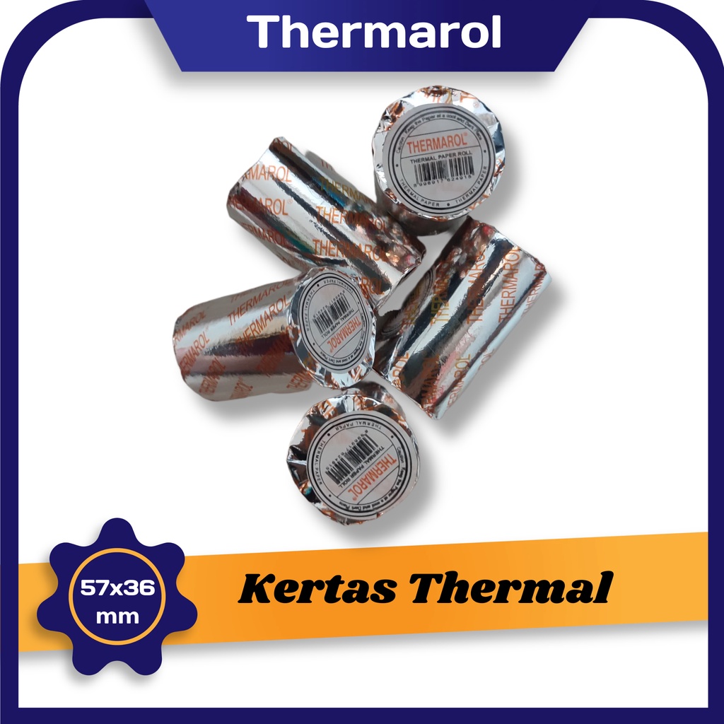 

1 Pack Kertas Thermal Thermarol 57 x 36 mm Roll Kasir EDC Mobile Printer