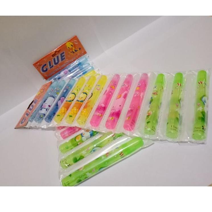 

㊋ SATU RENTENG ( 12 PCS ) Glitter Glue Water Glue Lem Stik Cair Lucu Fancy 15ml ⇧