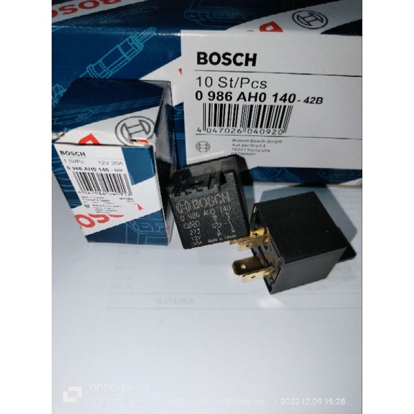 RELAY RELLAY BOSH KAKI 4 KLAKSON 12V. BOSCH ORIGINAL