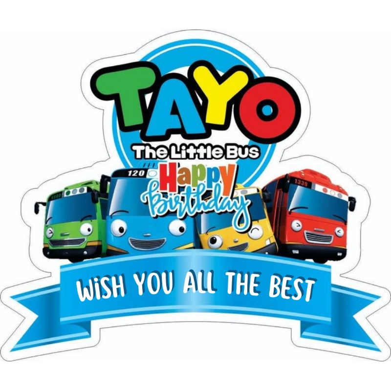 Jual TOPPER CAKE ULANG TAHUN KARAKTER/HIASAN KUE TART (TAYO) | Shopee