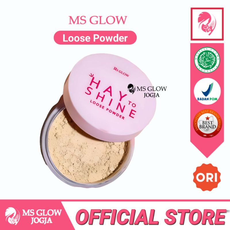 Loose Powder Ms Glow Bedak Tabur / Natural - Ivory - Oily to Matte