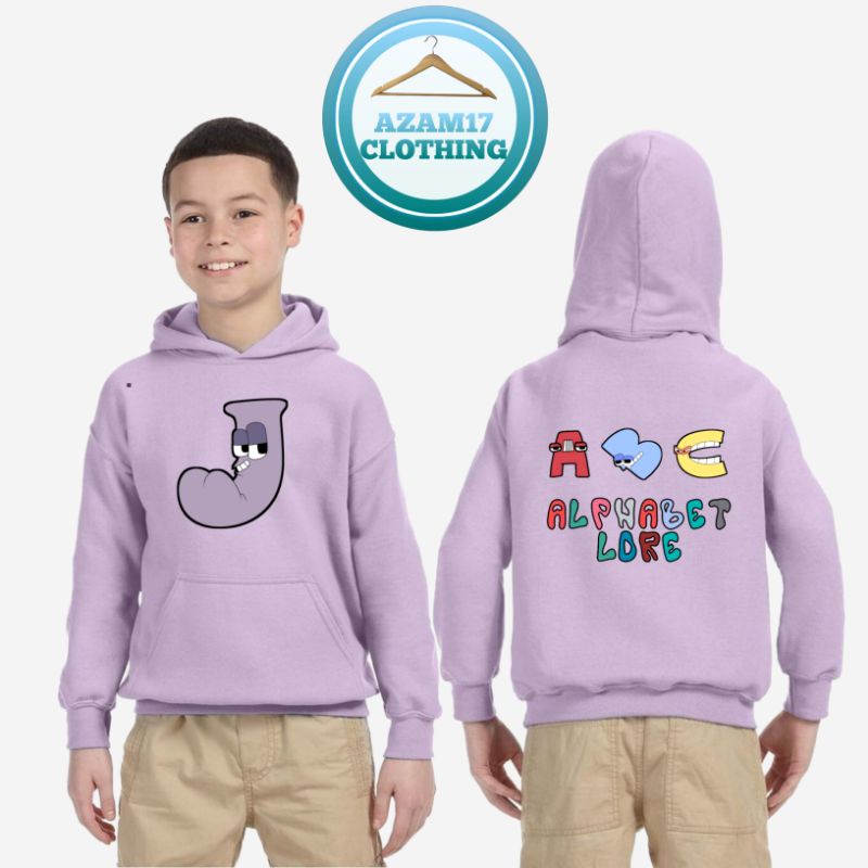 Hoodie Sweater Jaket Pakaian Anak Alphabet Lore A B C D E F G H I J K L M N Bisa Request Huruf Keren