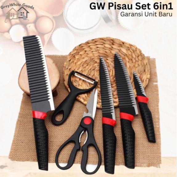 GW Pisau Dapur 6 Set Stainless Steel 304 Food Grade High Quality